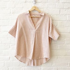 LIKE NEW Madewell Courier Button-Back Shirt In Brampton Stripe